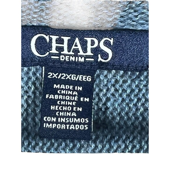 Vintage Chaps Denim Vest Women’s 2X‎ Southwest Aztec Knit Boho Western Layering - Picture 7 of 13